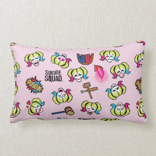 Suicide Squad   Harley Quinn Emoji Pattern Lumbar Pillow