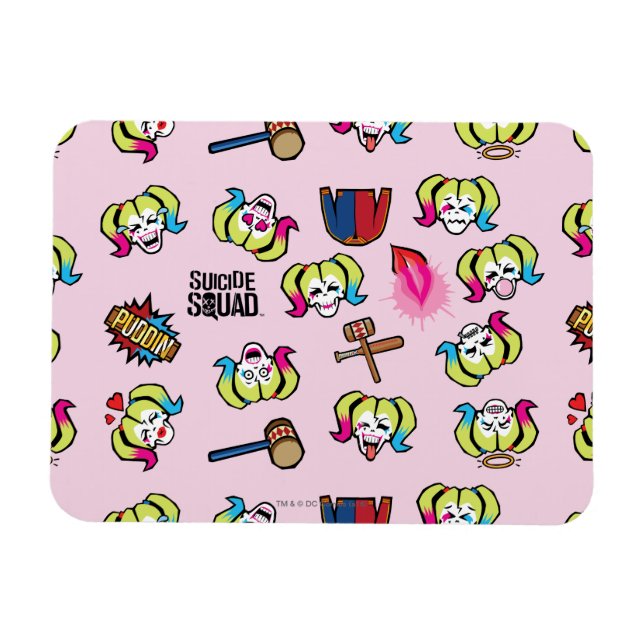 Suicide Squad | Harley Quinn Emoji Pattern Magnet (Horizontal)