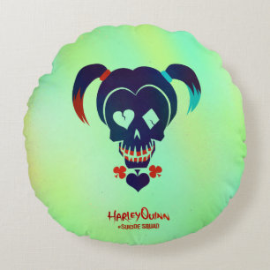 Suicide Squad   Harley Quinn Head Icon Round Pillow