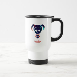 Suicide Squad   Harley Quinn Head Icon Travel Mug