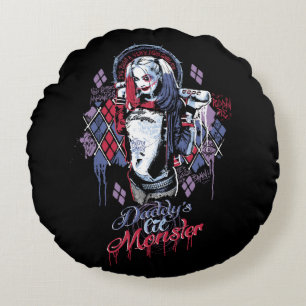 Suicide Squad   Harley Quinn Inked Graffiti Round Pillow