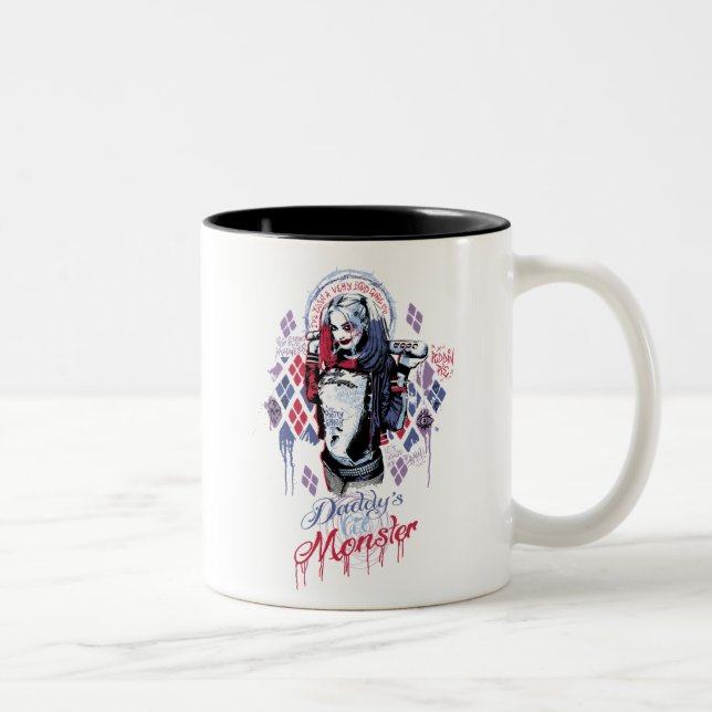 Suicide Squad | Harley Quinn Inked Graffiti Two-Tone Coffee Mug (Right)