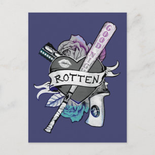 Suicide Squad Harley Quinn "Rotten" Tattoo Art Postcard