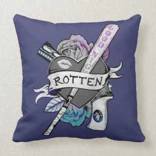 Suicide Squad   Harley Quinn "Rotten" Tattoo Art Throw Pillow