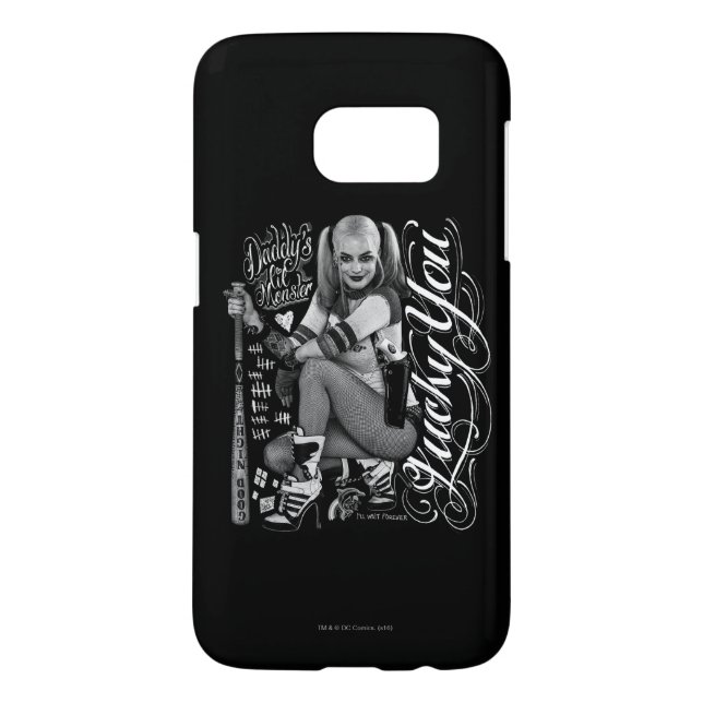 Suicide Squad | Harley Quinn Typography Photo Case-Mate Samsung Galaxy Case (Back)