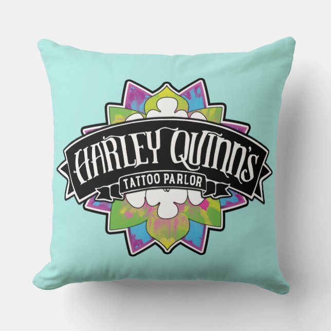 Suicide Squad | Harley Quinn's Tattoo Parlour Lotu Throw Pillow (Front)