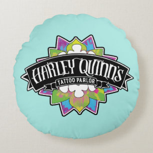 Suicide Squad   Harley Quinn's Tattoo Parlour Round Pillow