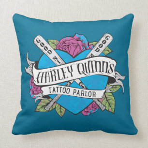 Suicide Squad   Harley Quinn's Tattoo Parlour Throw Pillow