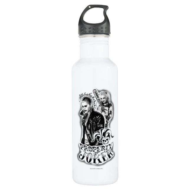 Suicide Squad | Joker & Harley Airbrush Tattoo 710 Ml Water Bottle (Front)
