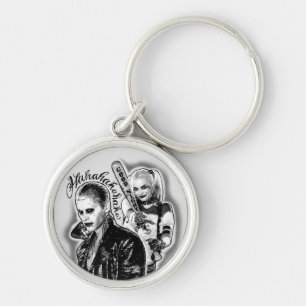 Suicide Squad   Joker & Harley Airbrush Tattoo Keychain