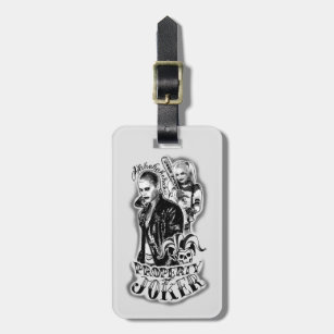 Suicide Squad   Joker & Harley Airbrush Tattoo Luggage Tag