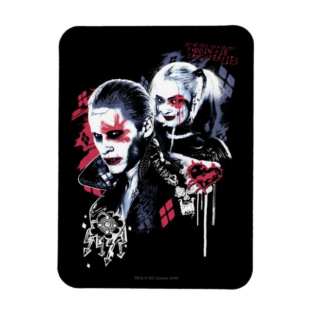 Suicide Squad | Joker & Harley Painted Graffiti Magnet (Vertical)