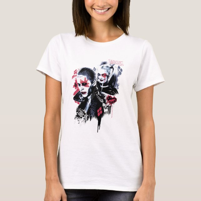 Suicide Squad | Joker & Harley Painted Graffiti T-Shirt (Front)