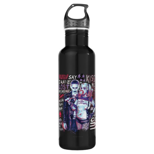 Suicide Squad | Joker & Harley Typography Photo 710 Ml Water Bottle (Front)