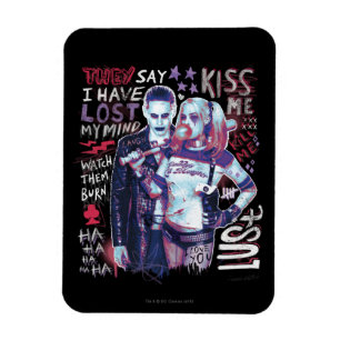 Suicide Squad   Joker & Harley Typography Photo Magnet