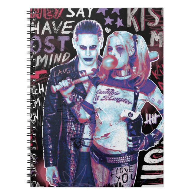 Suicide Squad | Joker & Harley Typography Photo Notebook (Front)