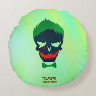 Suicide Squad   Joker Head Icon Round Pillow