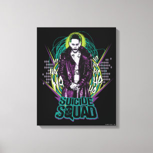 Suicide Squad   Joker Retro Rock Graphic Canvas Print