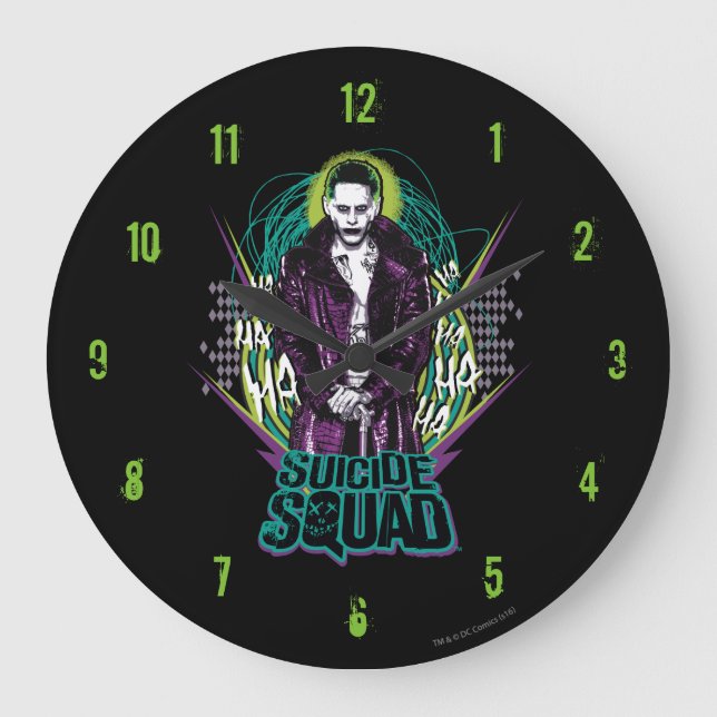 Suicide Squad | Joker Retro Rock Graphic Large Clock (Front)