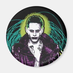 Suicide Squad   Joker Retro Rock Graphic Magnet