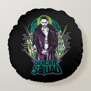 Suicide Squad   Joker Retro Rock Graphic Round Pillow
