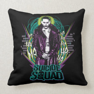 Suicide Squad   Joker Retro Rock Graphic Throw Pillow
