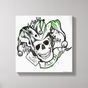 Suicide Squad Joker Skull "All In" Tattoo Art Canvas Print