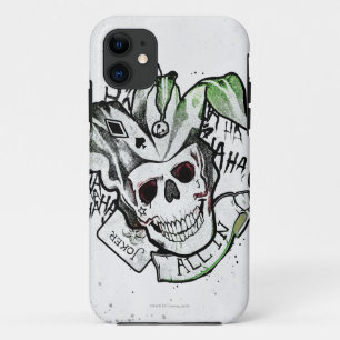 Suicide Squad   Joker Skull "All In" Tattoo Art iPhone 11 Case