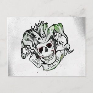 Suicide Squad Joker Skull "All In" Tattoo Art Postcard