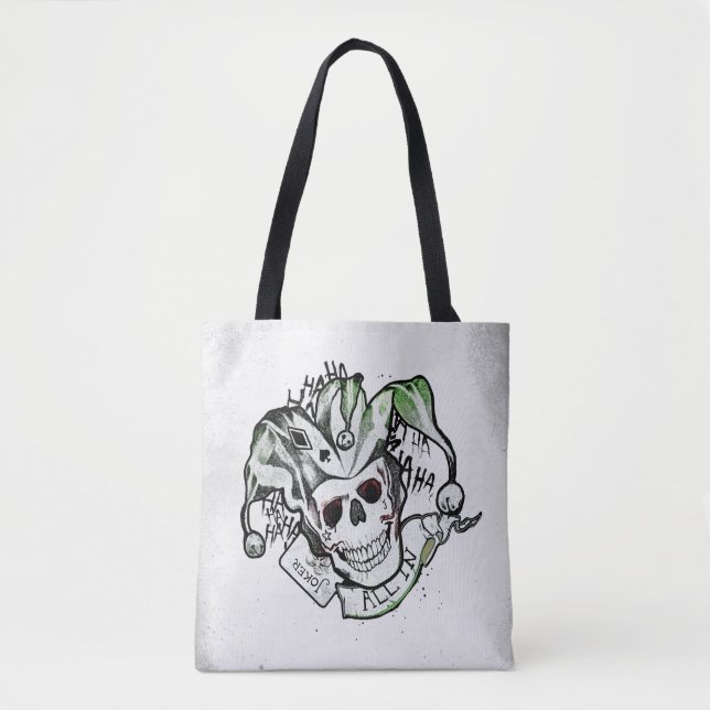 Suicide Squad | Joker Skull "All In" Tattoo Art Tote Bag (Front)