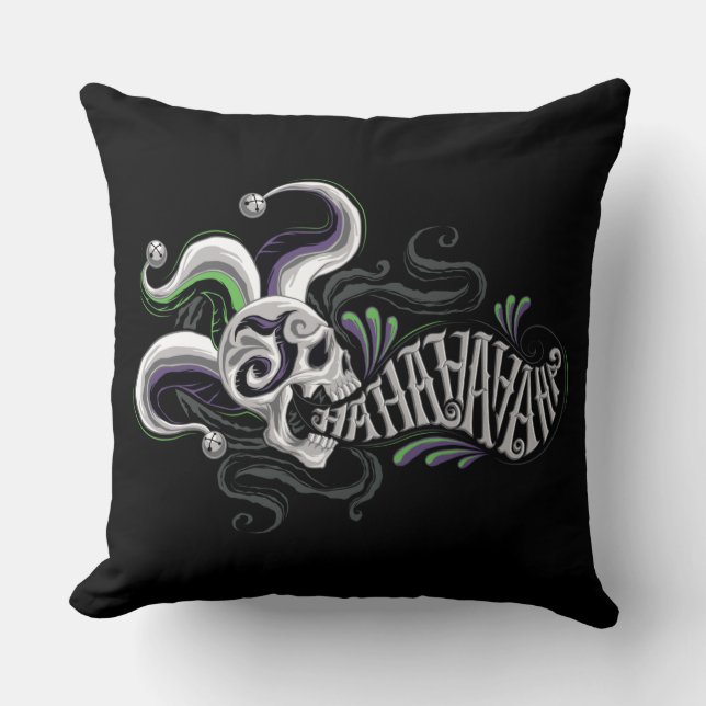 Suicide Squad | Joker Skull - Haha Throw Pillow (Front)
