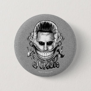 Suicide Squad   Joker Smile 2 Inch Round Button