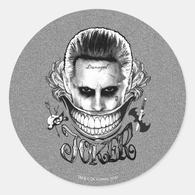 Suicide Squad | Joker Smile Classic Round Sticker (Front)