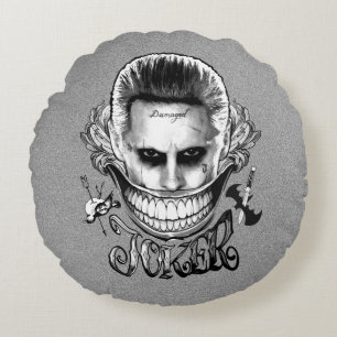 Suicide Squad Joker Smile Round Pillow