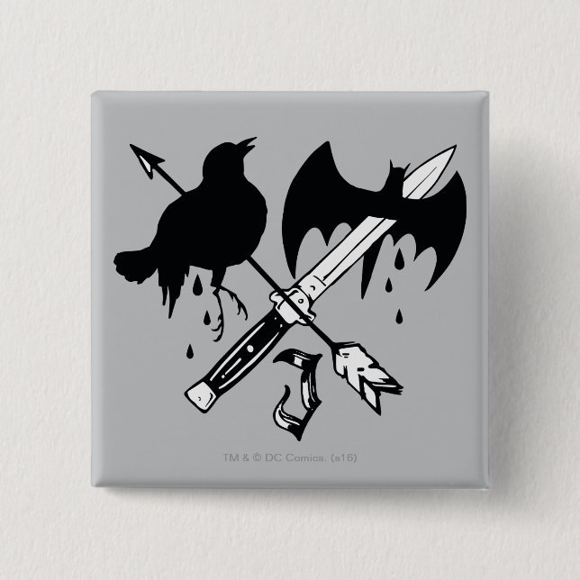 Suicide Squad | Joker Symbol 2 Inch Square Button (Front)