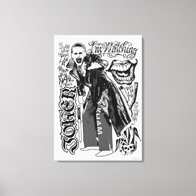 Suicide Squad | Joker Typography Photo Canvas Print (Front)