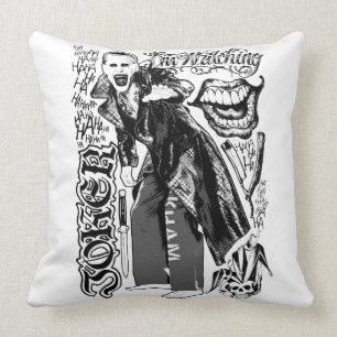 Suicide Squad   Joker Typography Photo Throw Pillow