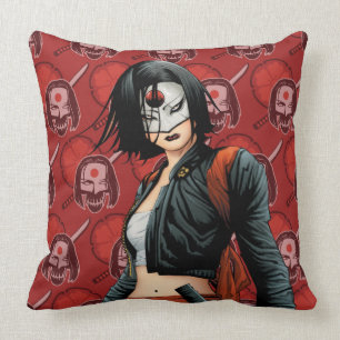 Suicide Squad   Katana Comic Book Art Throw Pillow