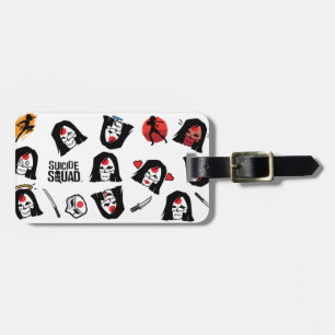 Suicide Squad   Katana Emoji Pattern Luggage Tag
