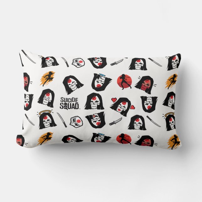 Suicide Squad | Katana Emoji Pattern Lumbar Pillow (Front)