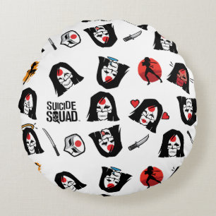 Suicide Squad Katana Emoji Pattern Round Pillow