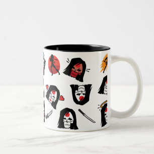 Suicide Squad   Katana Emoji Pattern Two-Tone Coffee Mug