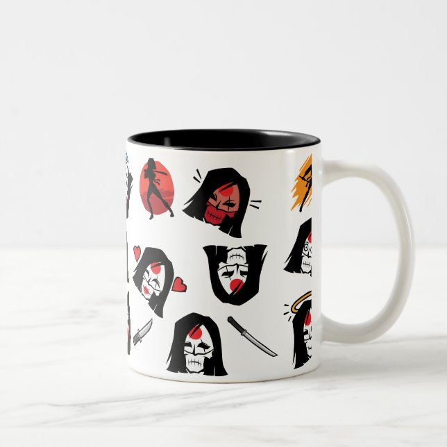 Suicide Squad | Katana Emoji Pattern Two-Tone Coffee Mug (Right)