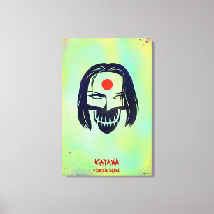 Suicide Squad   Katana Head Icon Canvas Print