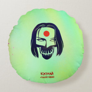 Suicide Squad   Katana Head Icon Round Pillow