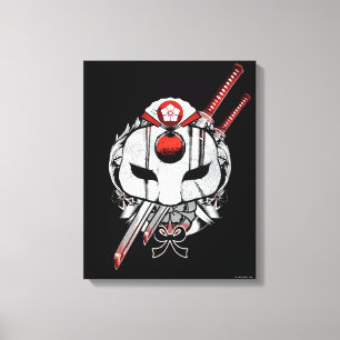 Suicide Squad   Katana Mask & Swords Tattoo Art Canvas Print