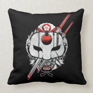 Suicide Squad   Katana Mask & Swords Tattoo Art Throw Pillow