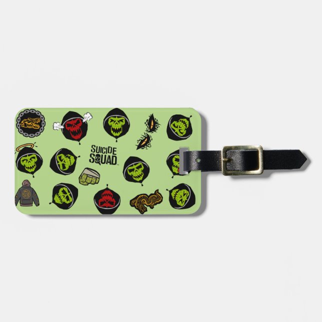 Suicide Squad | Killer Croc Emoji Pattern Luggage Tag (Front Horizontal)