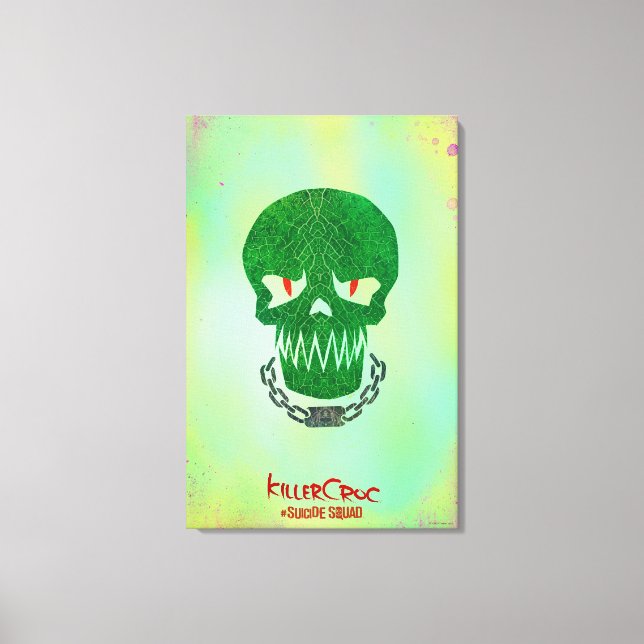 Suicide Squad | Killer Croc Head Icon Canvas Print (Front)