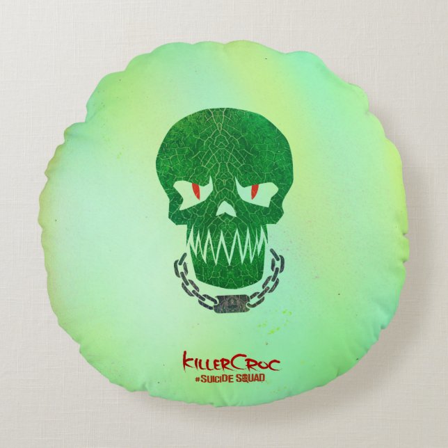Suicide Squad | Killer Croc Head Icon Round Pillow (Front)